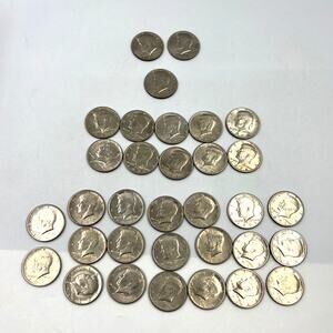 Large Vintage Lot Kennedy Half Dollars Twenty 1971, Ten 1972, Three 1973